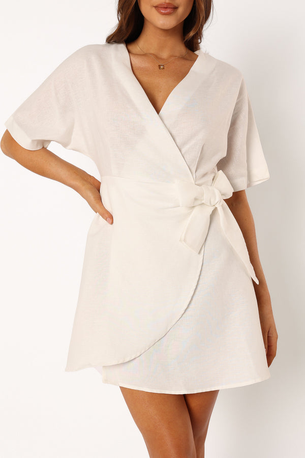 DRESSES @Amelia Wrap Dress - White