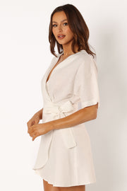 DRESSES @Amelia Wrap Dress - White