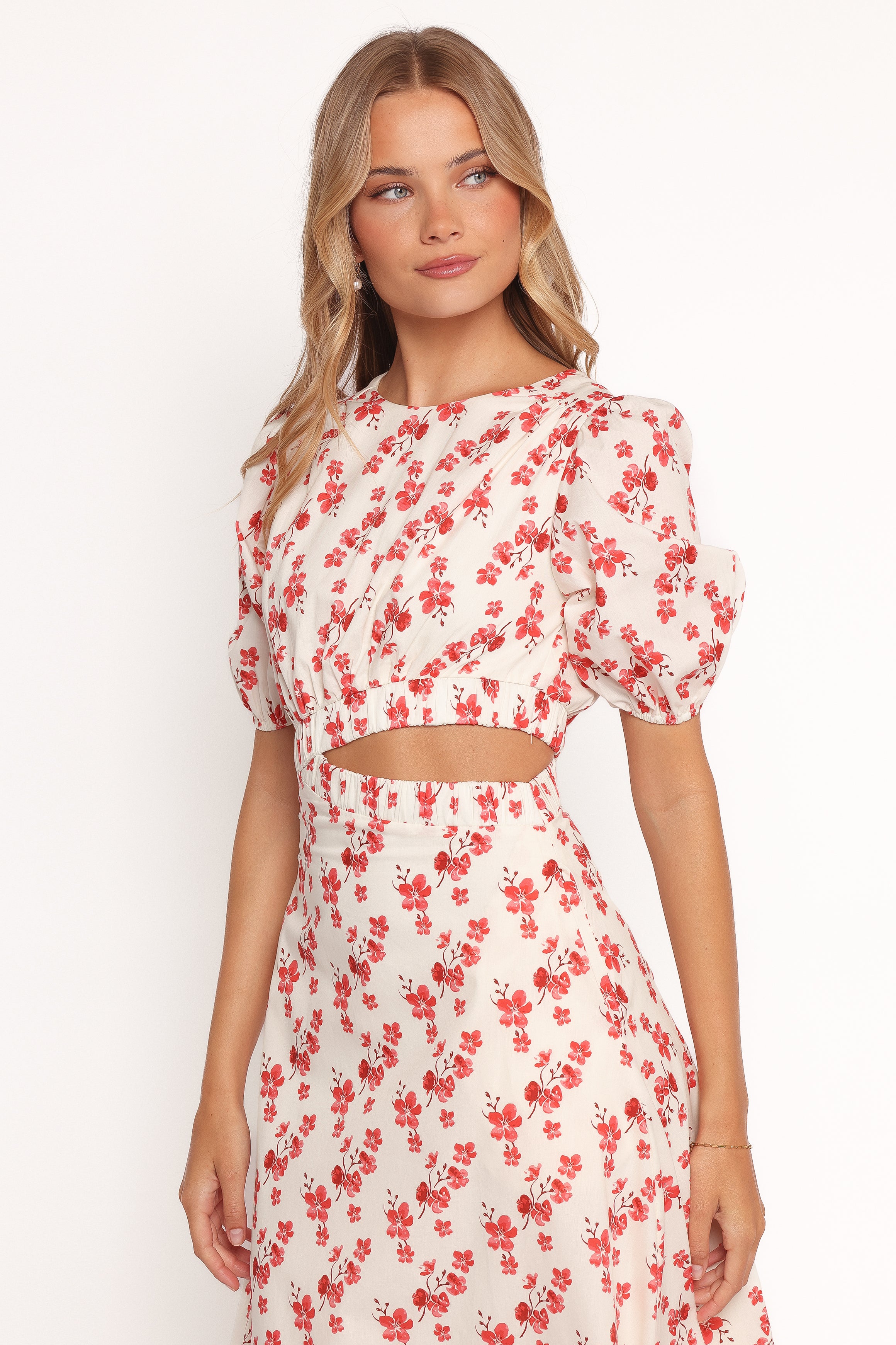 DRESSES Aminah Puff Sleeve Dress - Red Floral