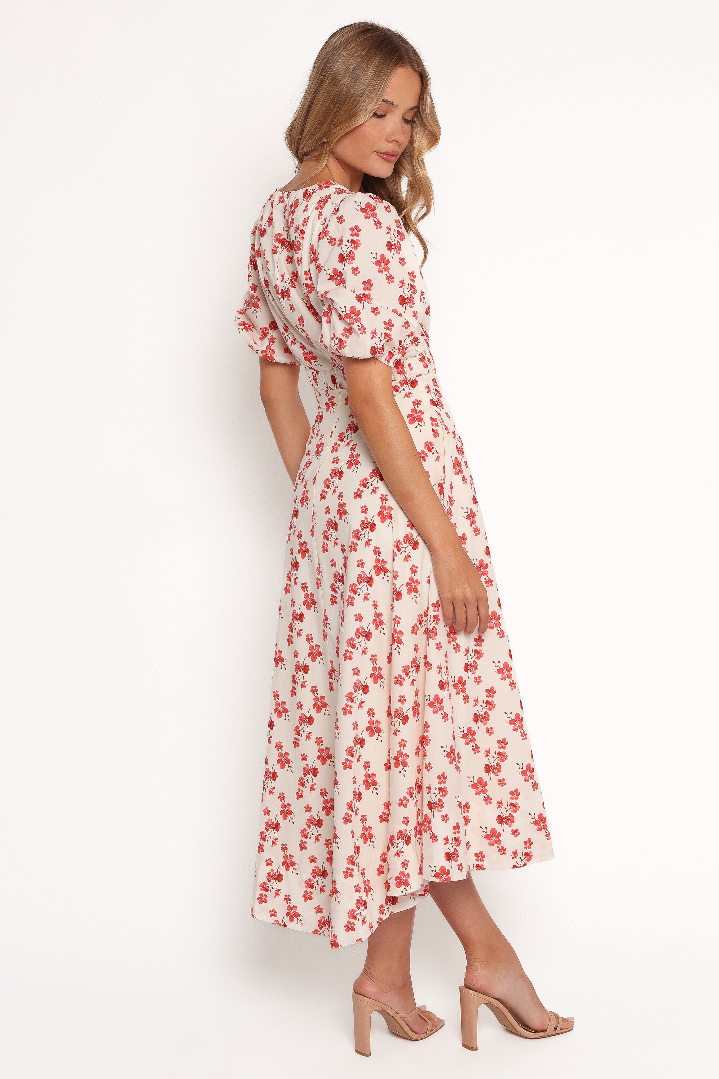 DRESSES Aminah Puff Sleeve Dress - Red Floral