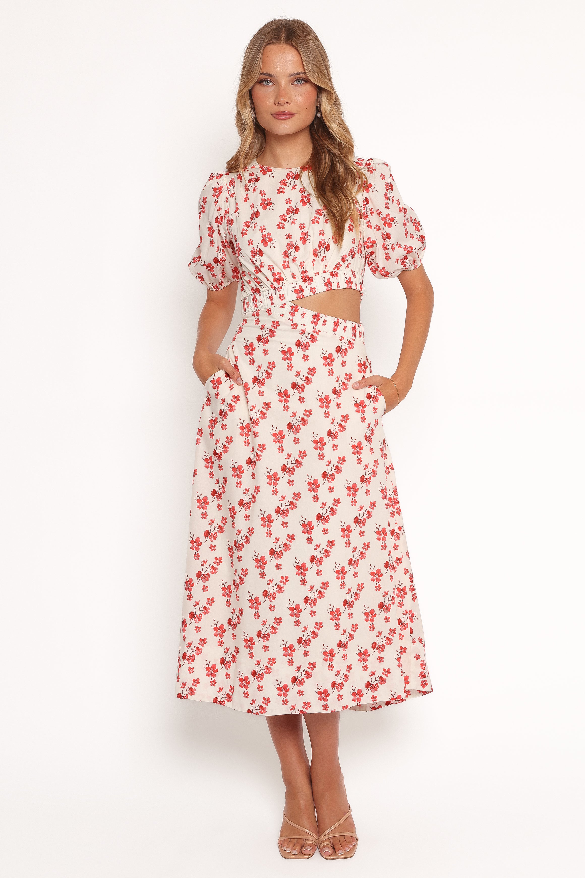 DRESSES Aminah Puff Sleeve Dress - Red Floral