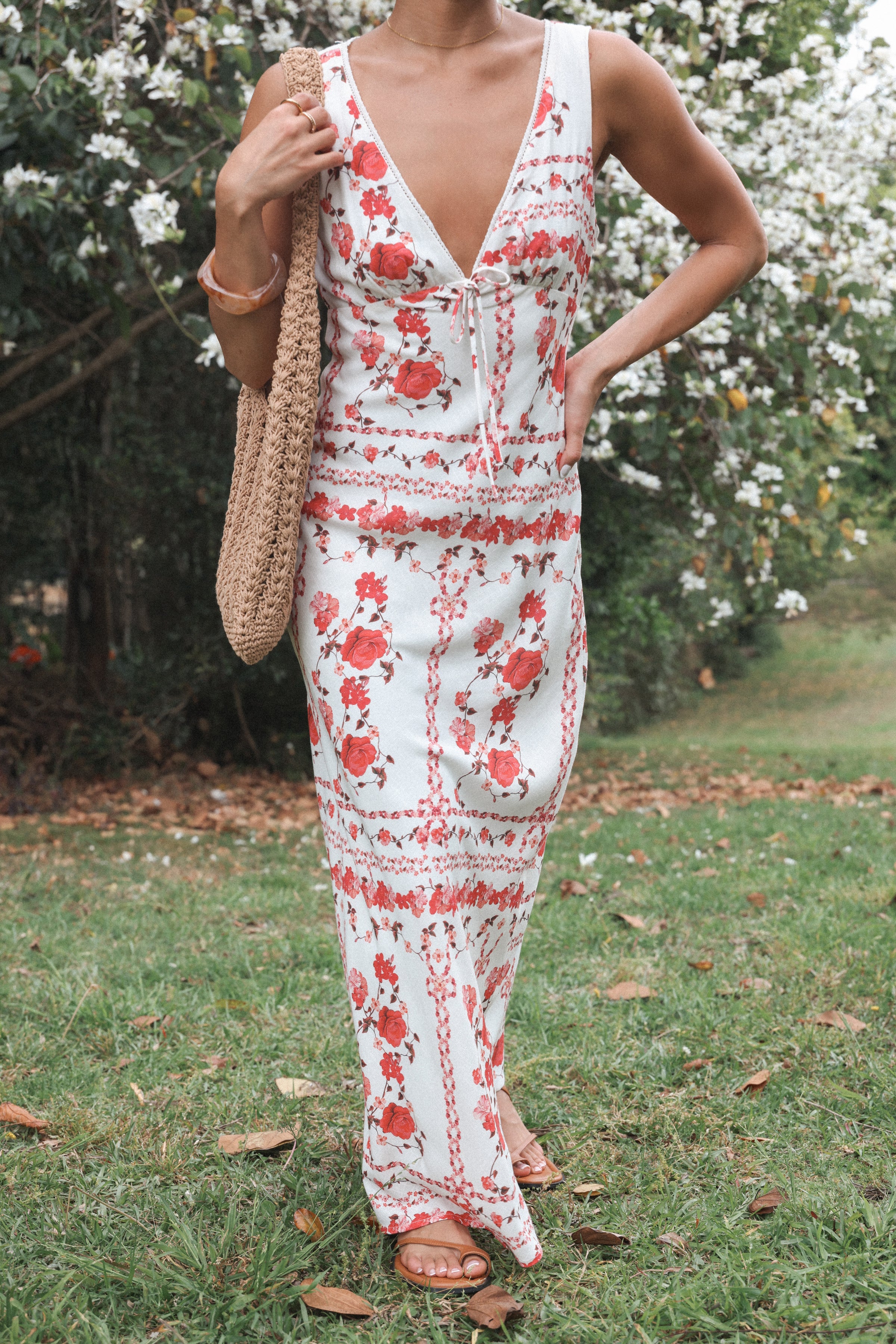 DRESSES Amore Bias Cut Maxi Dress - Red Rose