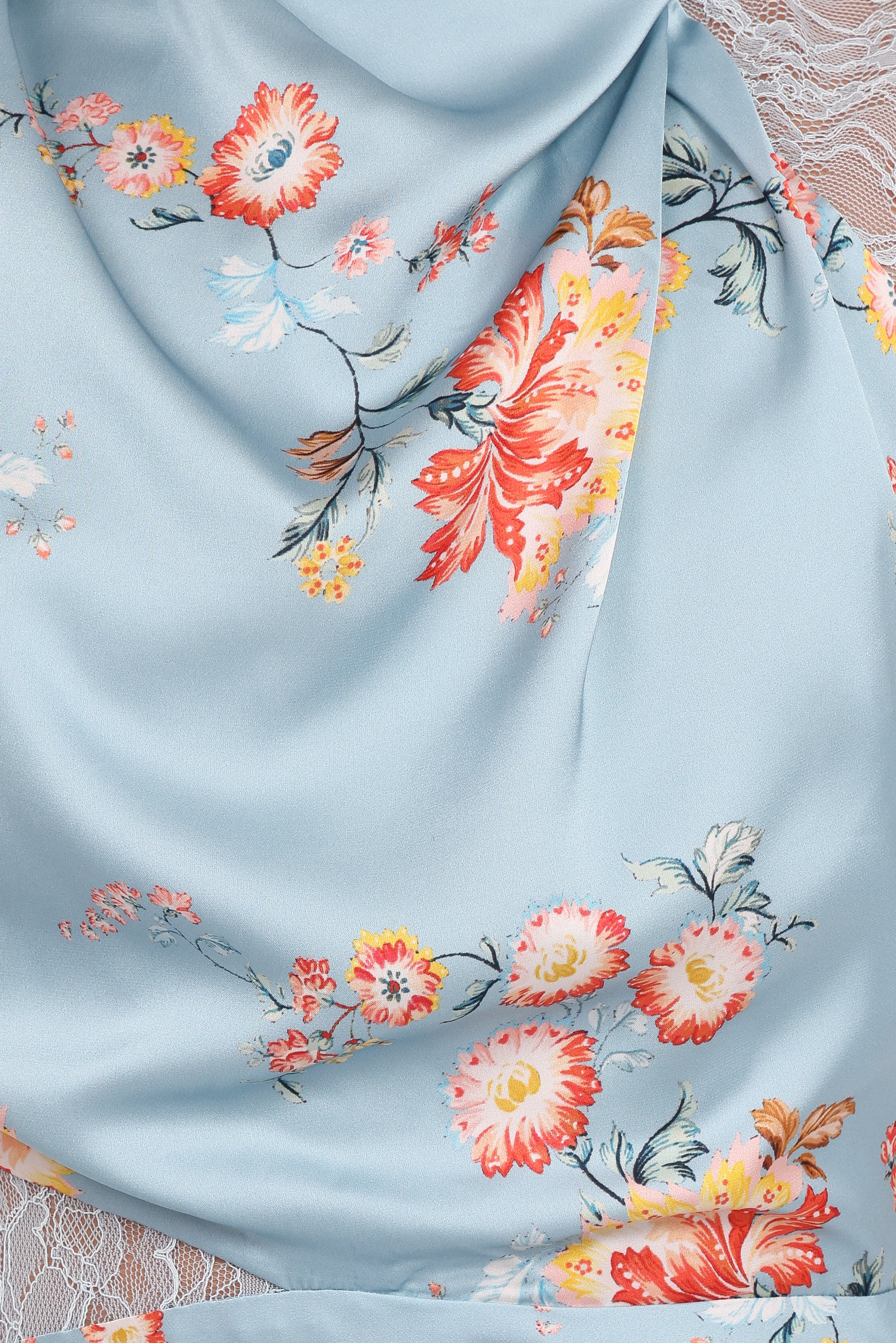 DRESSES Anabelle Halter Neck Lace Maxi Dress - Blue Floral