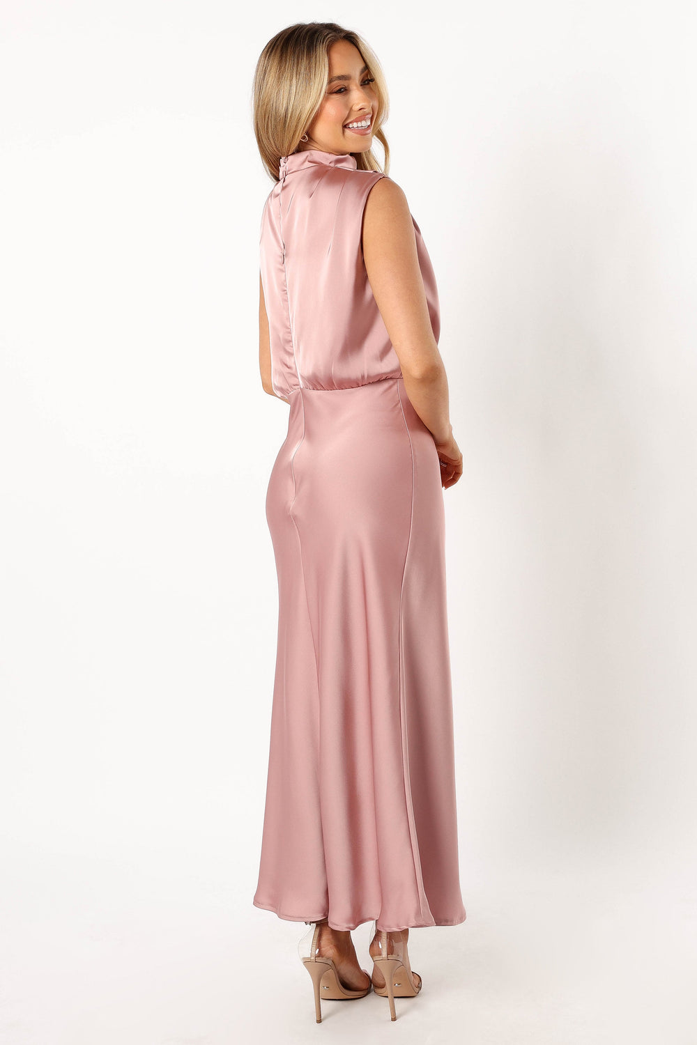DRESSES @Anabelle Halter Neck Midi Dress - Blush