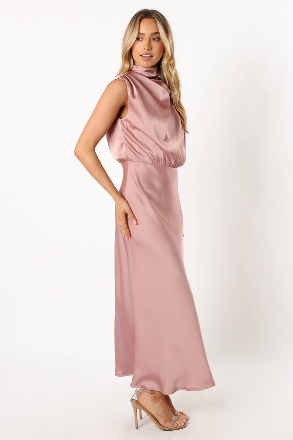 DRESSES @Anabelle Halter Neck Midi Dress - Blush