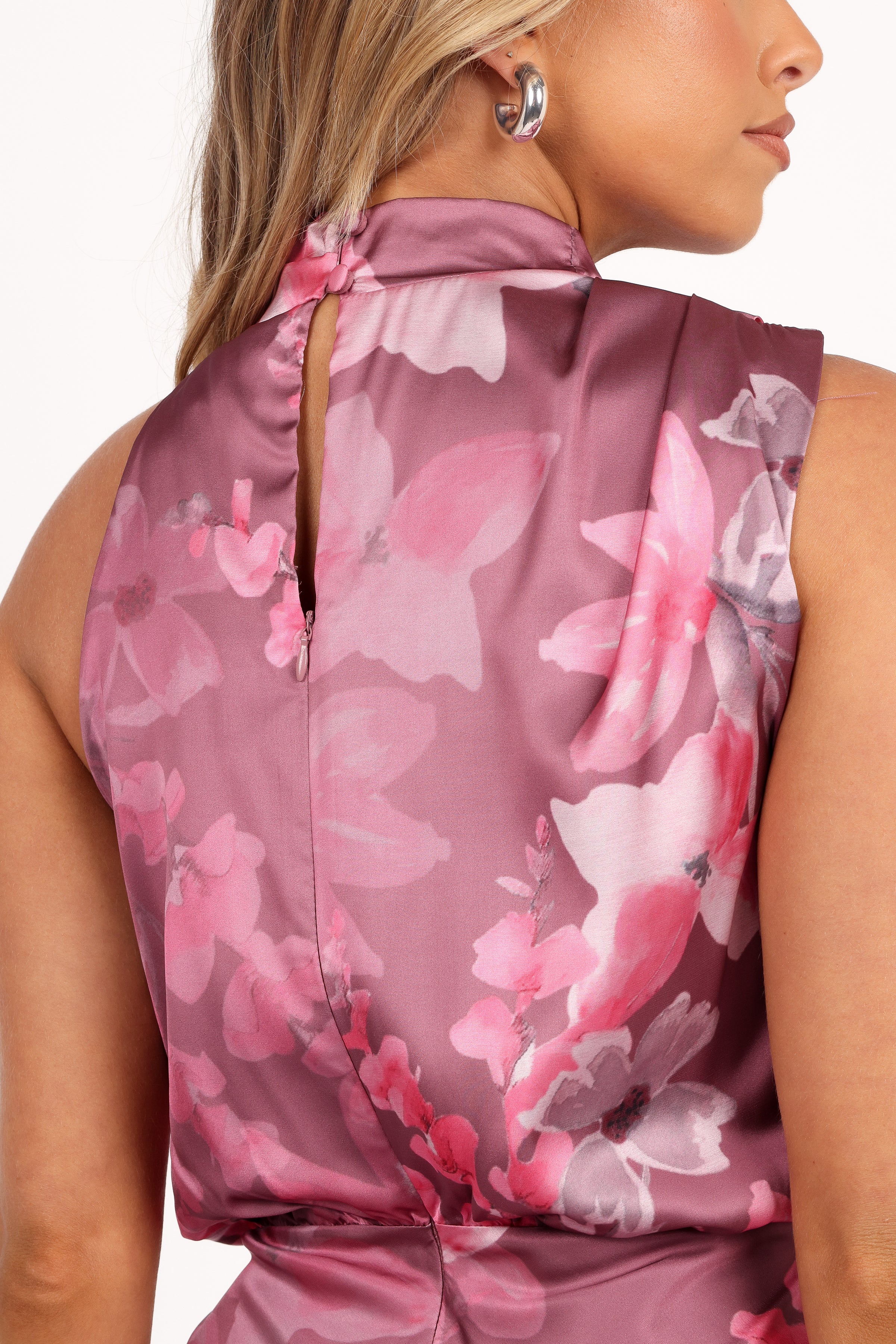 DRESSES Anabelle Halter Neck Midi Dress - Dark Rose Floral