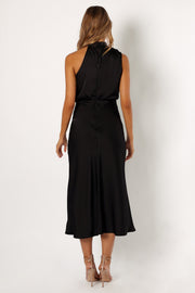 DRESSES @Anabelle Halterneck Midi Dress - Black