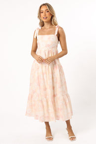 DRESSES @Andi Midi Dress - Pink White Floral