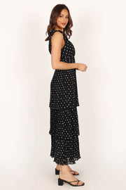 DRESSES @Andromeda Midi Dress - Black White Polka Dot