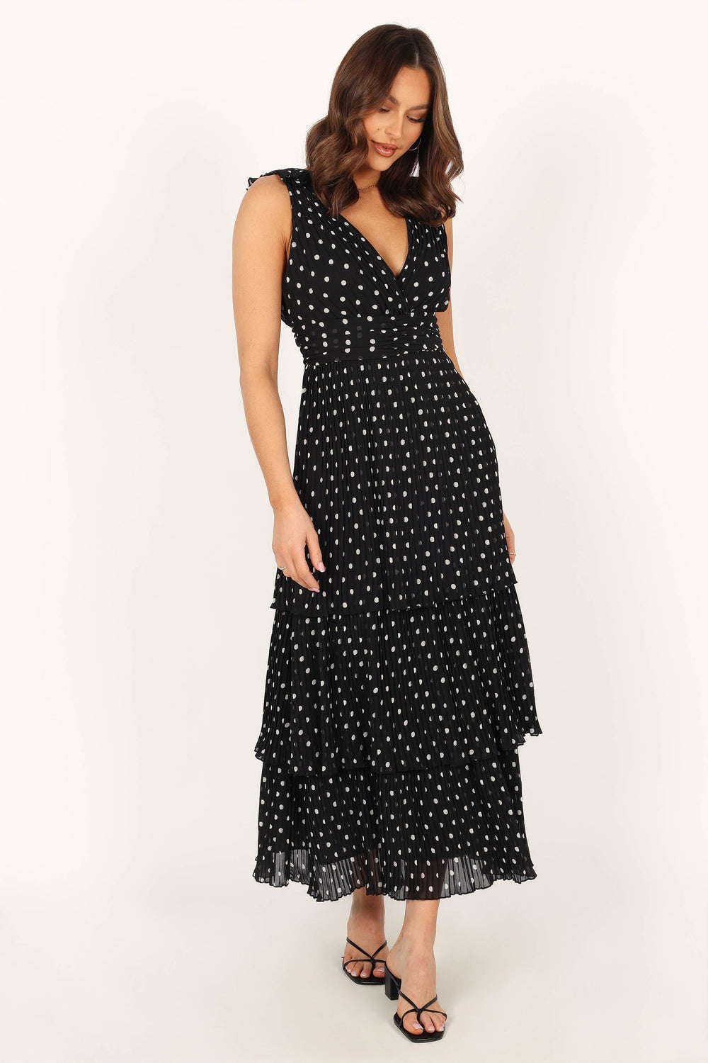 DRESSES @Andromeda Midi Dress - Black White Polka Dot