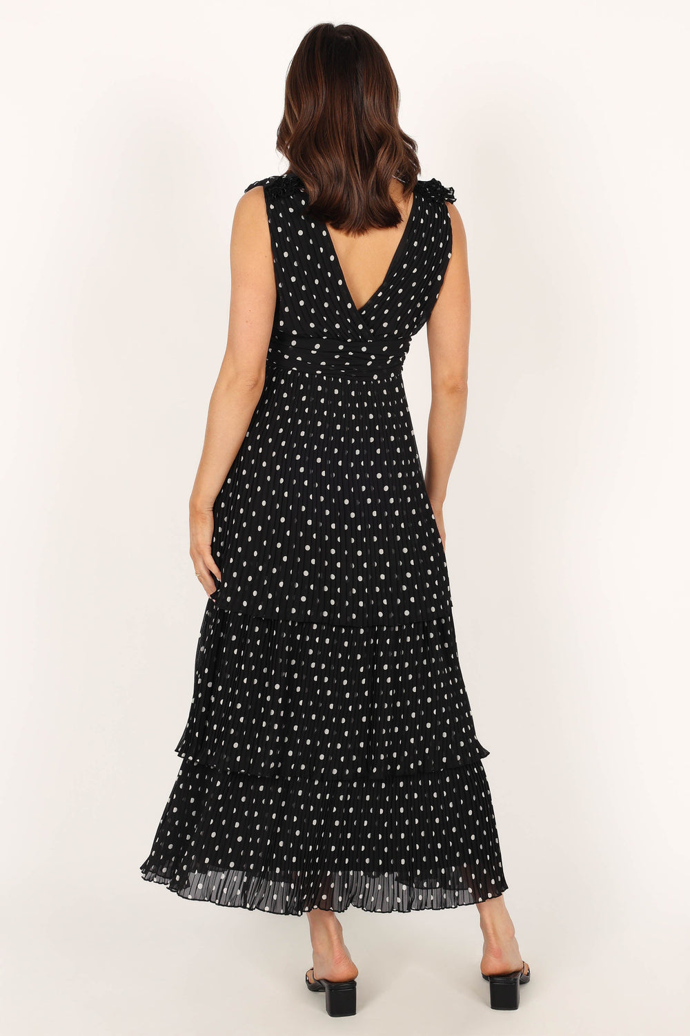 DRESSES @Andromeda Midi Dress - Black White Polka Dot