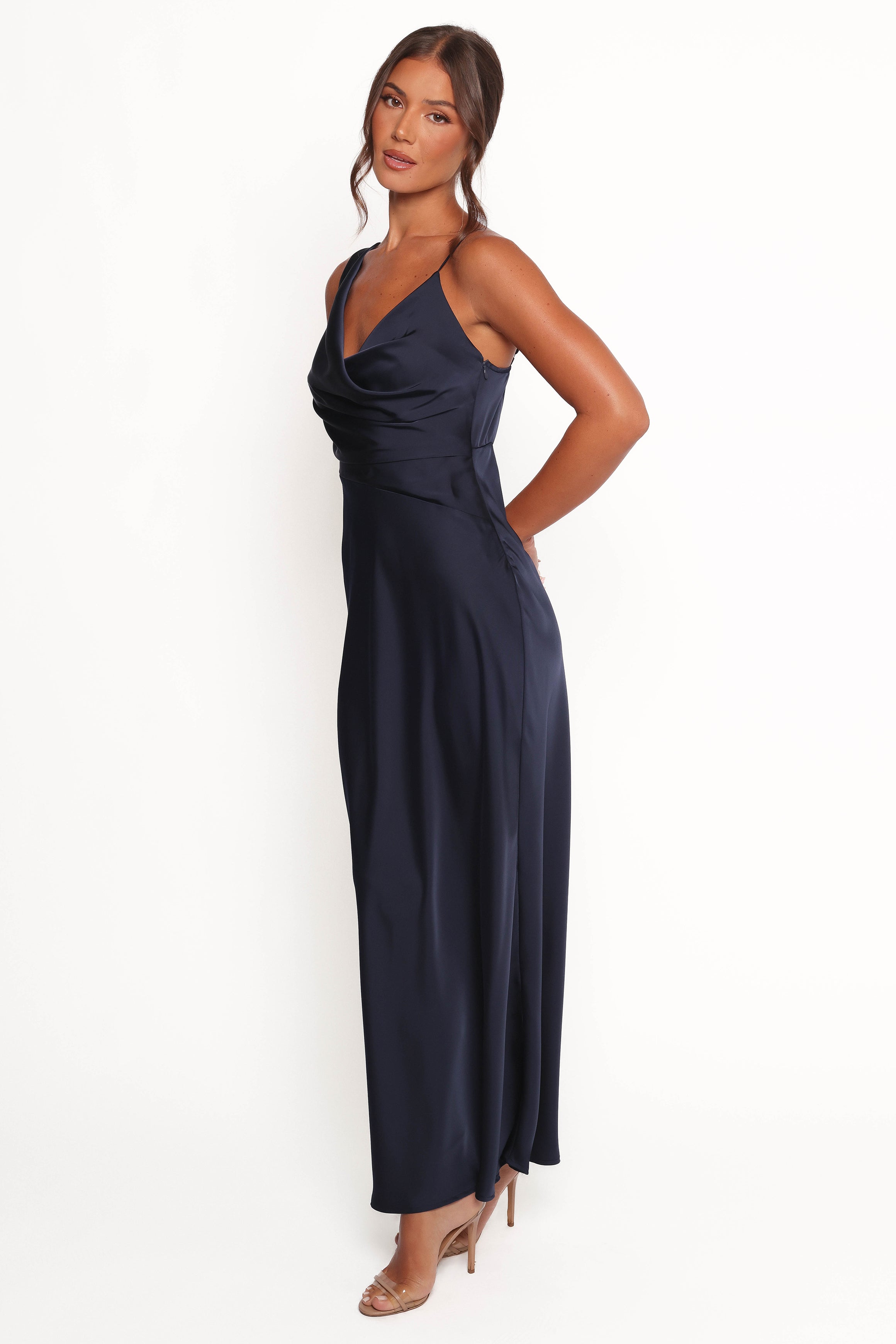DRESSES Anela Asymmetric Midi Dress - Navy