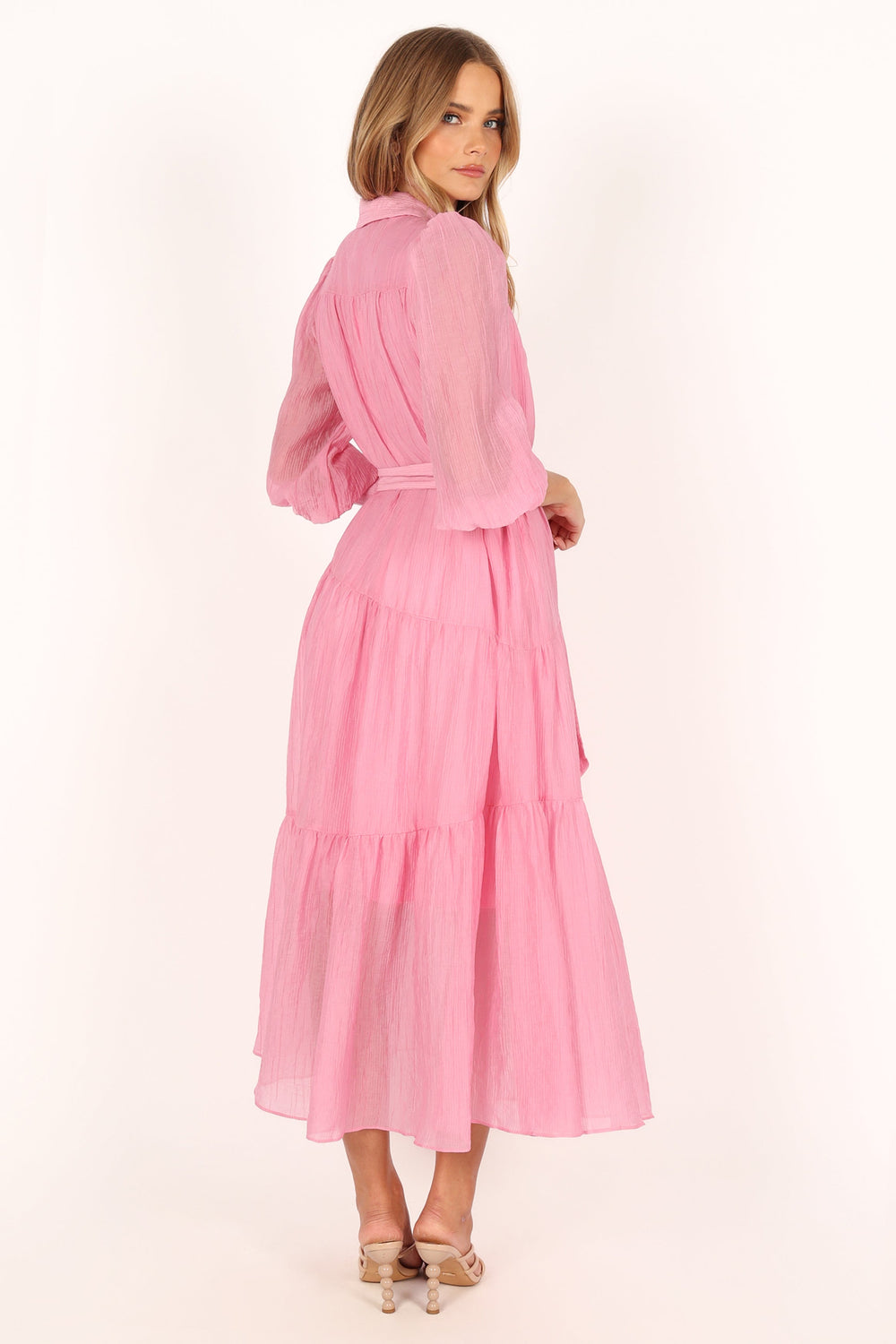 DRESSES @Angelica Long Sleeve Maxi Dress - Pink (waiting on bulk)