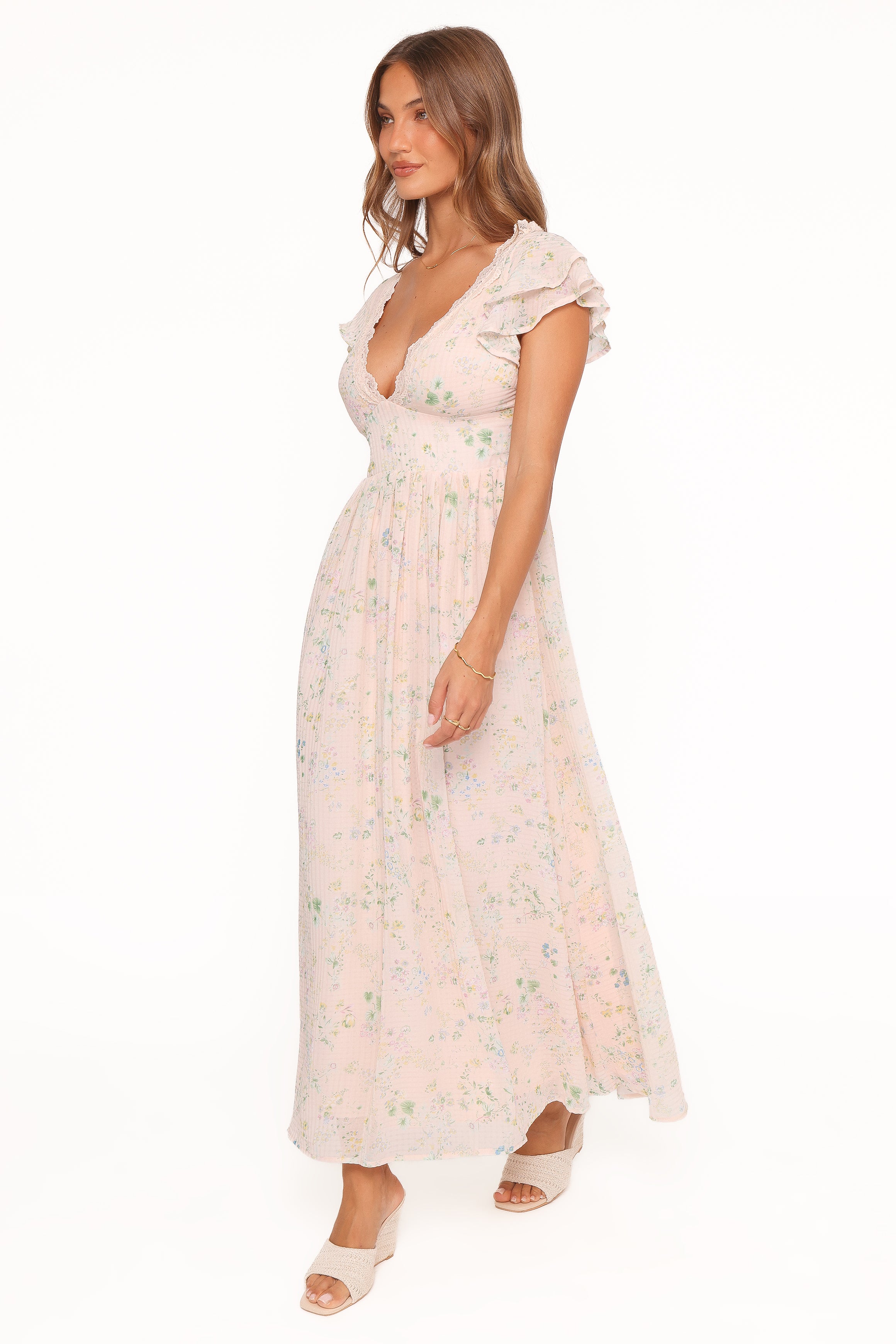 DRESSES Angelica Midi Dress - Pastel Pink Floral