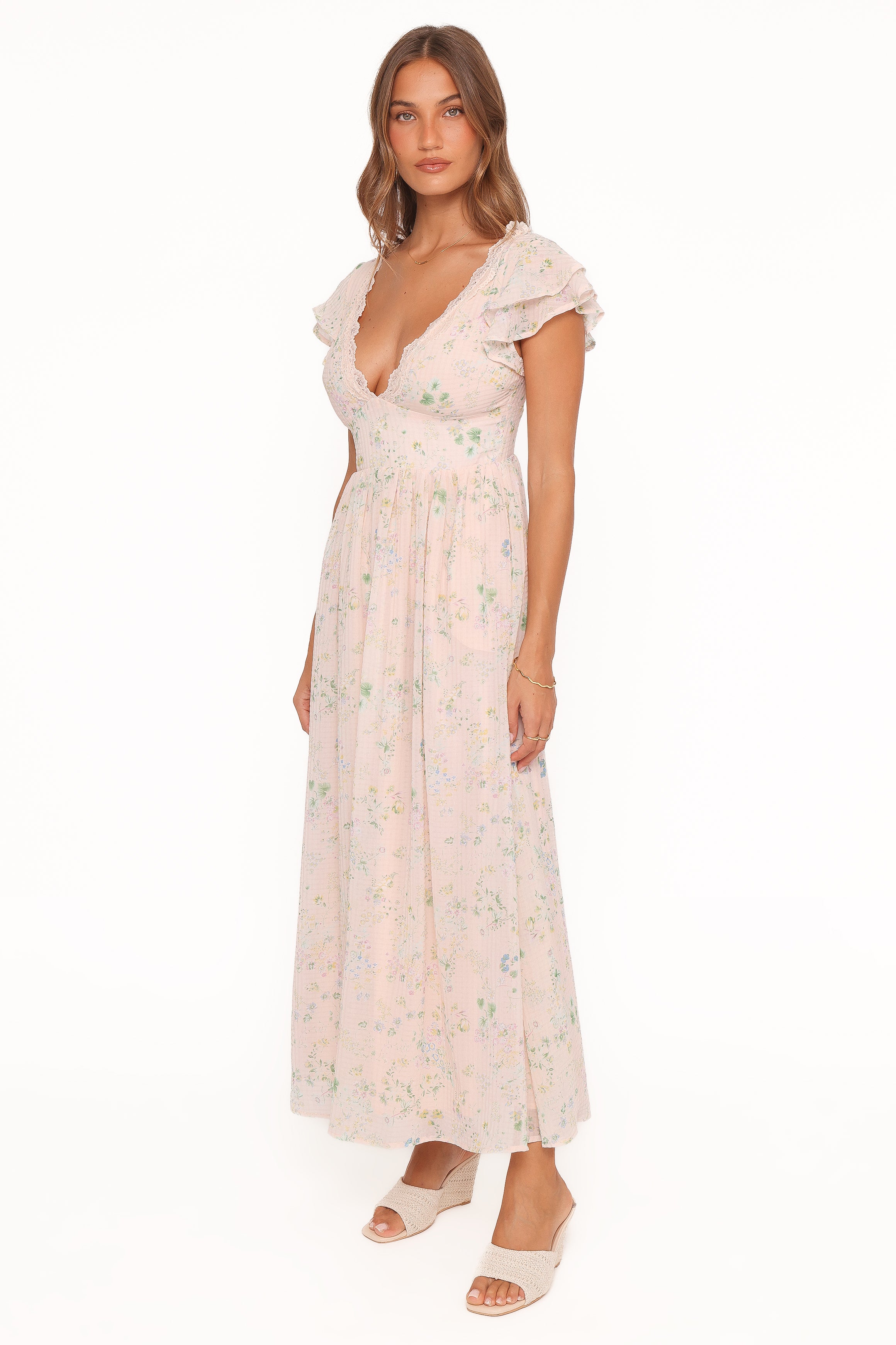 DRESSES Angelica Midi Dress - Pastel Pink Floral