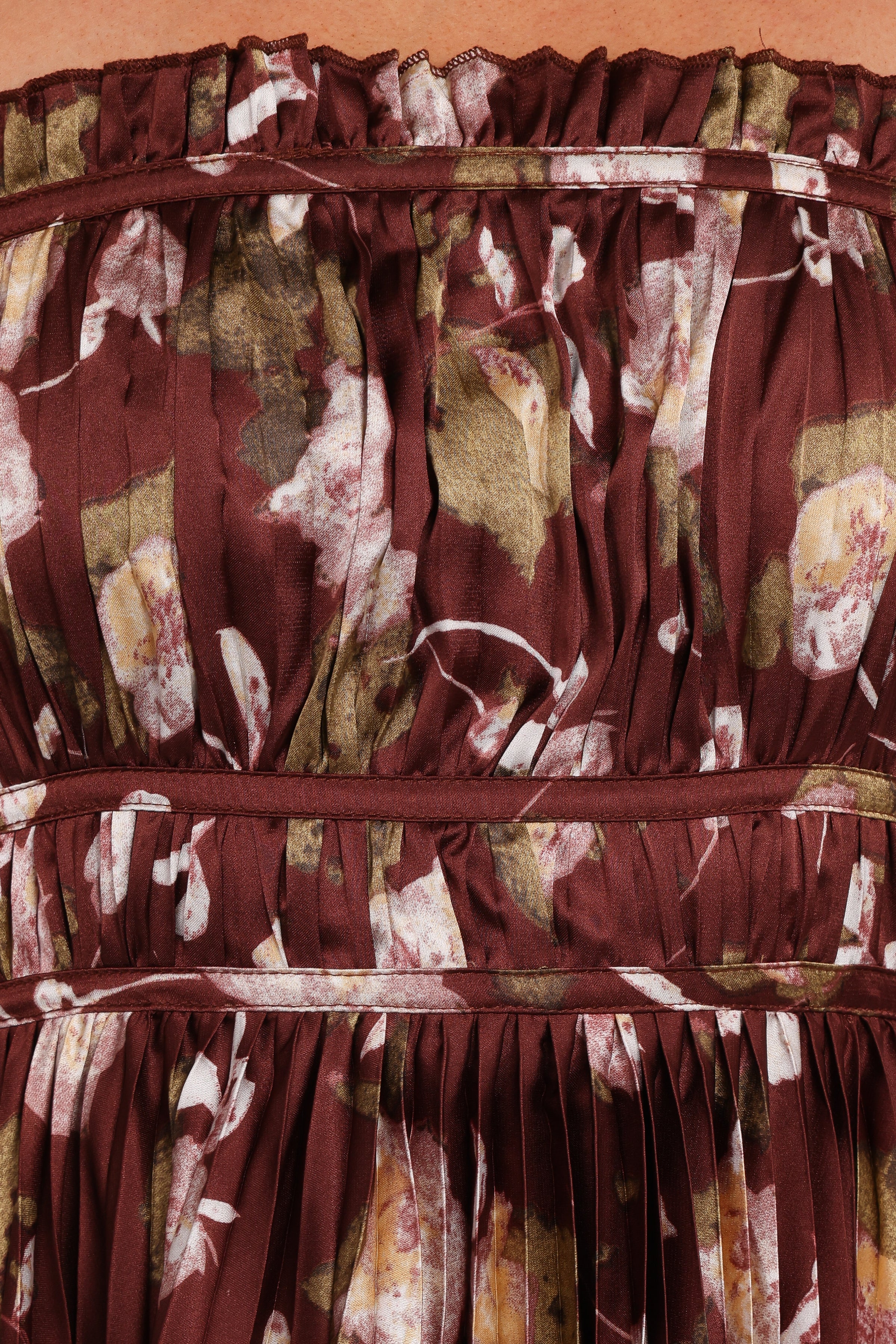 DRESSES Angelique Strapless Maxi Dress - Brown Floral