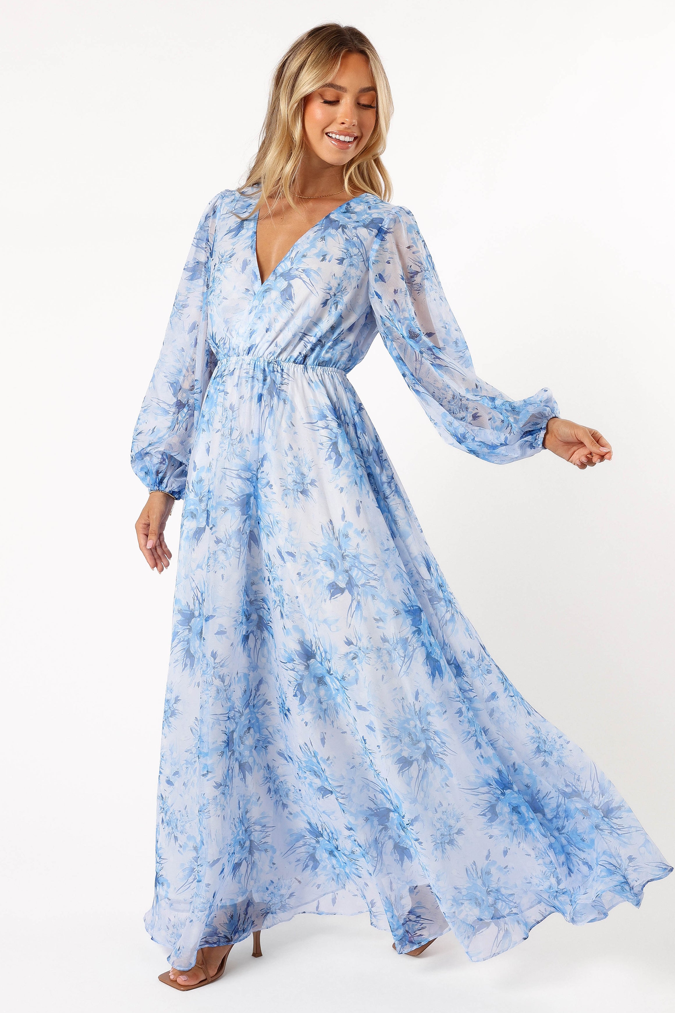 DRESSES @Anisa Maxi Dress - Blue Floral