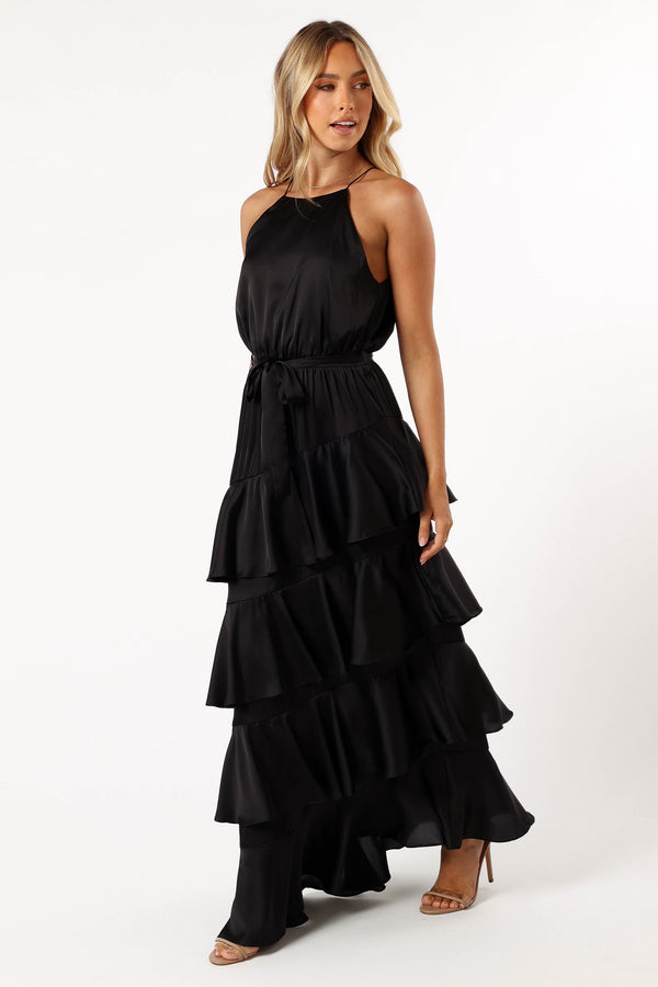 DRESSES @Annalise Tiered Maxi Dress - Black