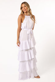 DRESSES @Annalise Tiered Maxi Dress - White