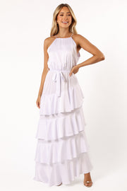 DRESSES @Annalise Tiered Maxi Dress - White