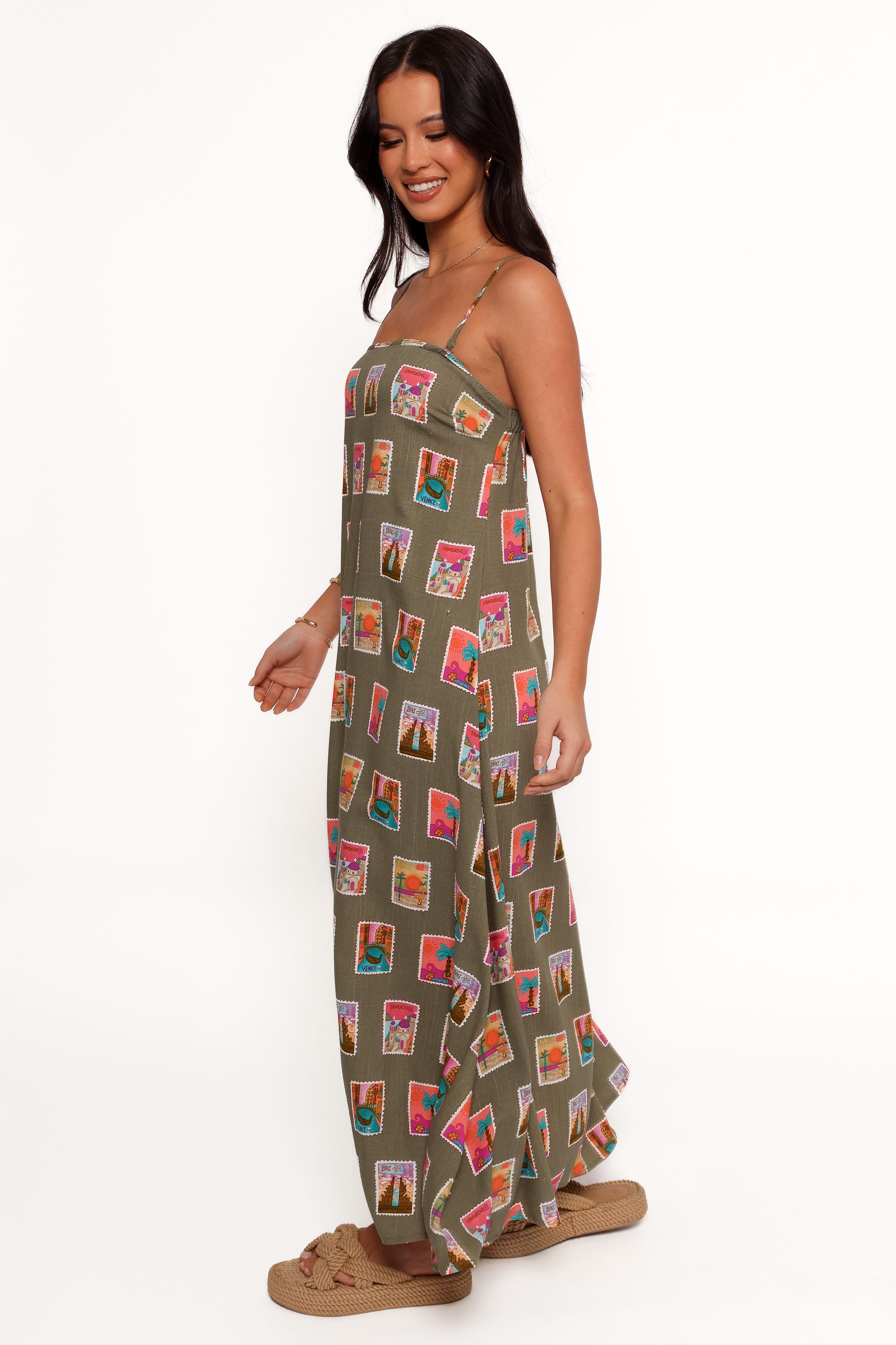 DRESSES Aoife Maxi Dress - Olive Print