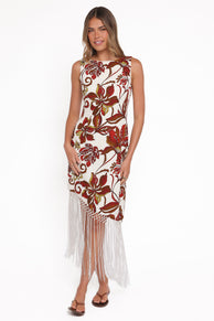 DRESSES Aquarius Midi Dress - Brown Floral