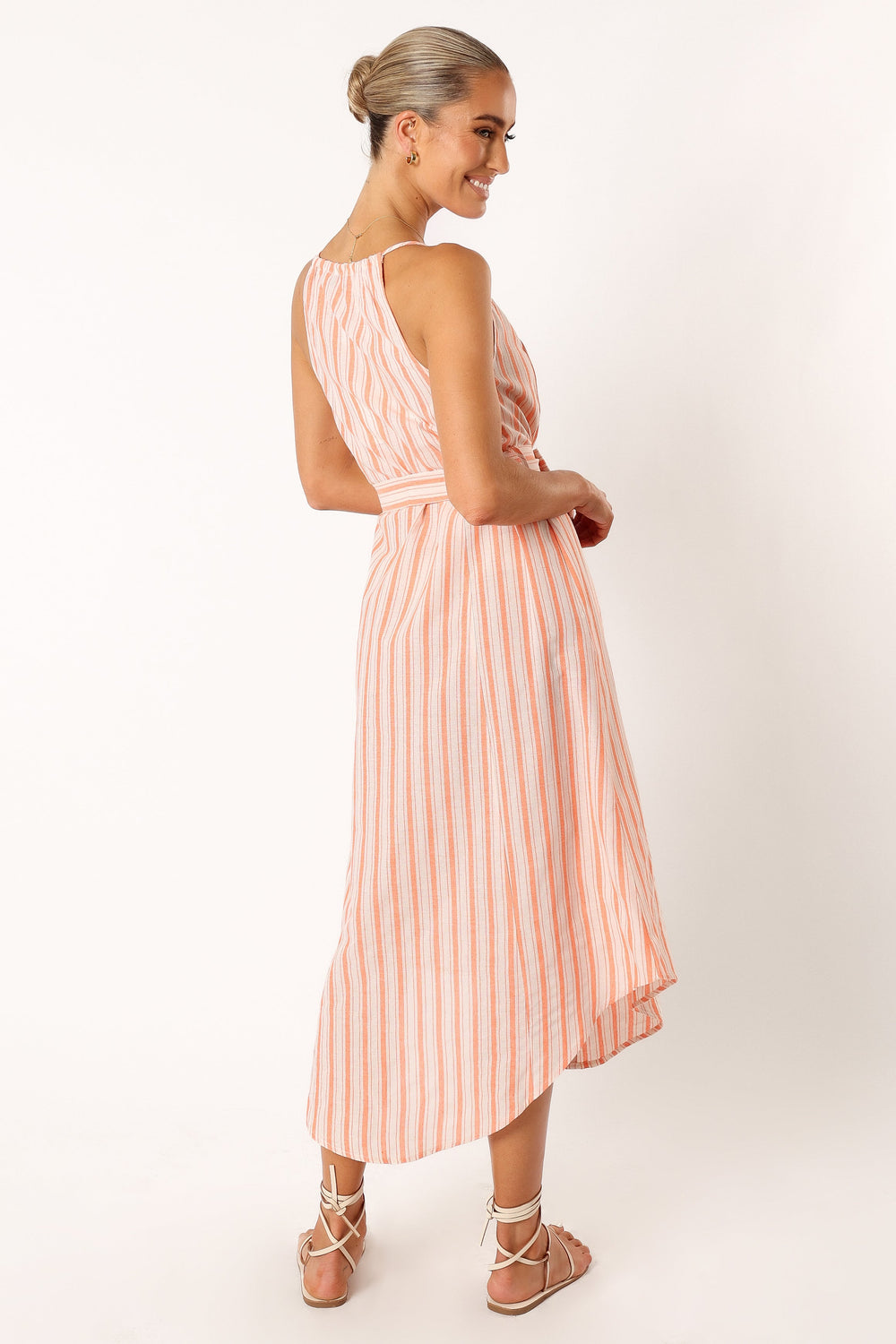 DRESSES @Arabella Midi Dress - Orange Stripe