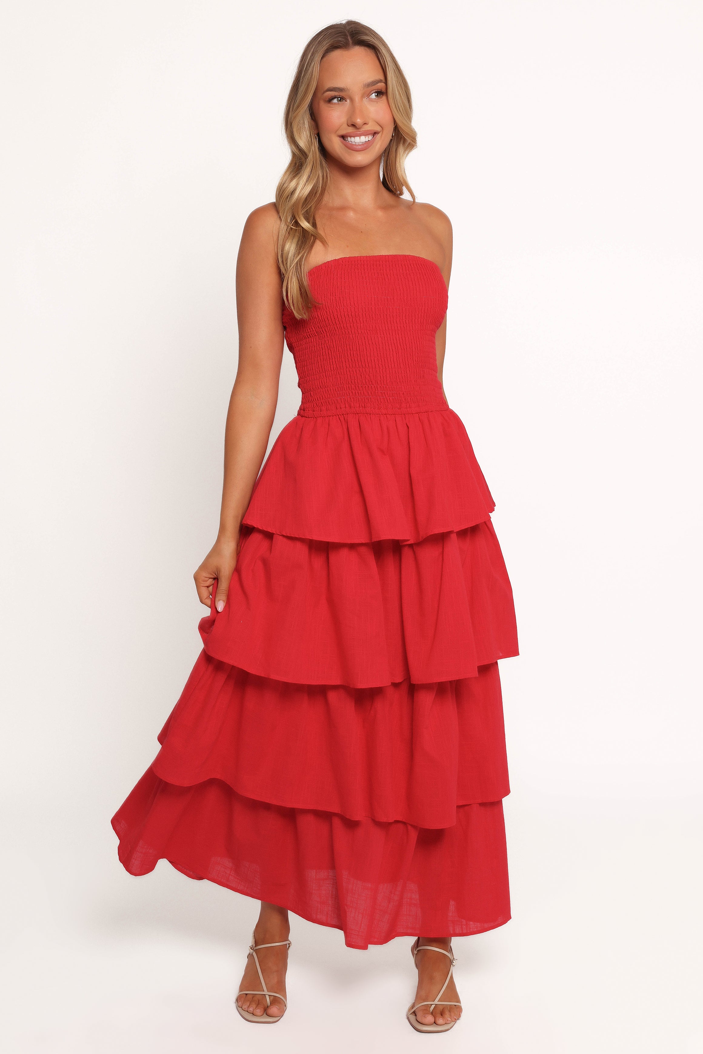 DRESSES Arcadia Maxi Strapless Dress - Red