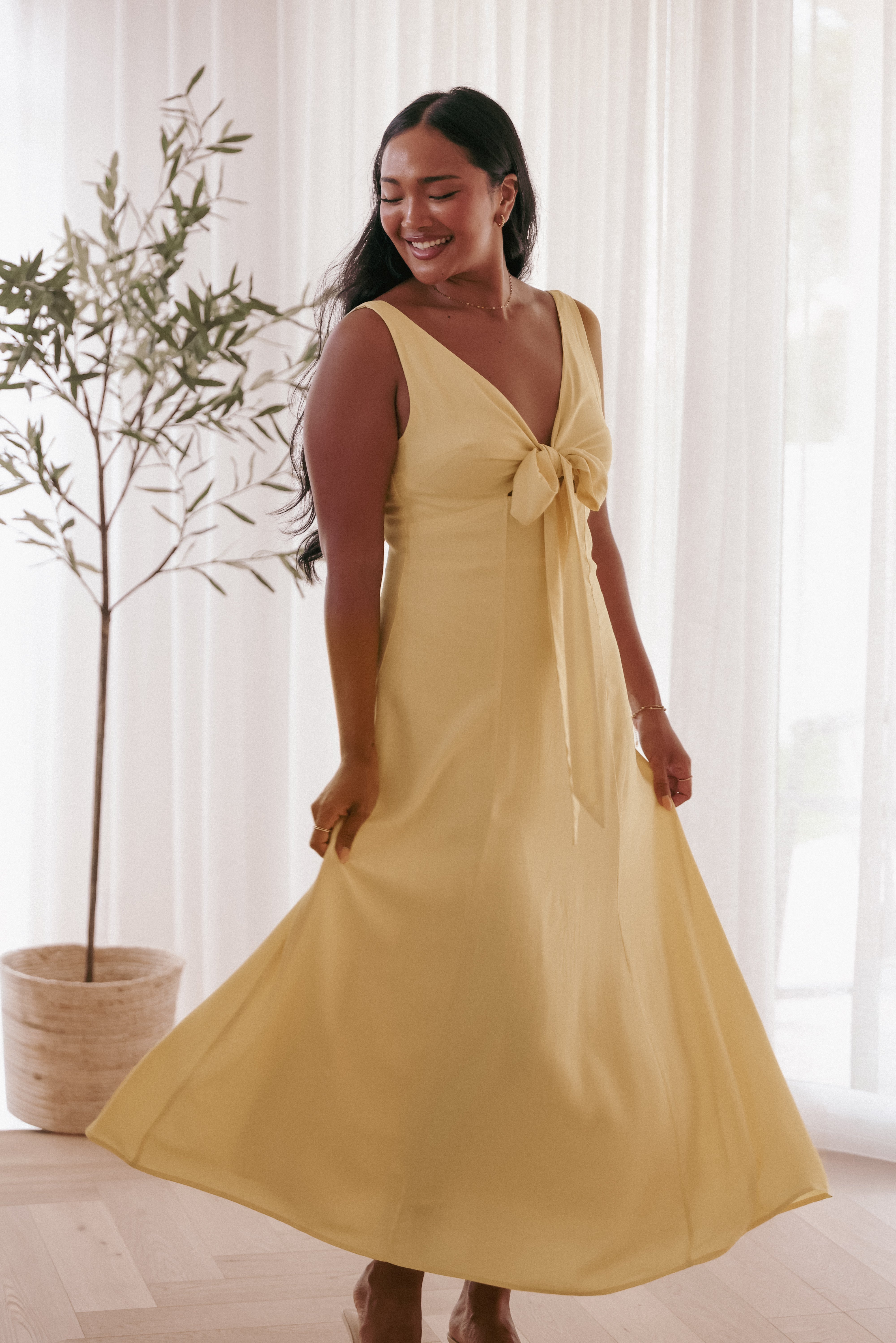 DRESSES Archer Midi Dress - Butter Yellow
