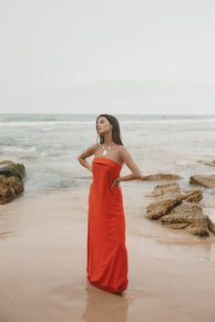 DRESSES Archer Strapless Maxi Dress - Red