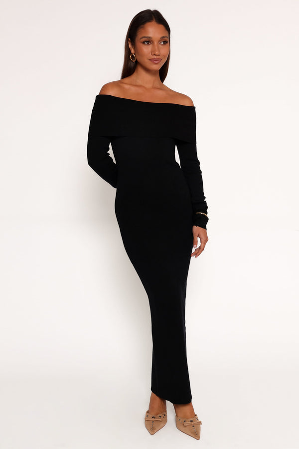 DRESSES Archie Off The Shoulder Midi Dress - Black