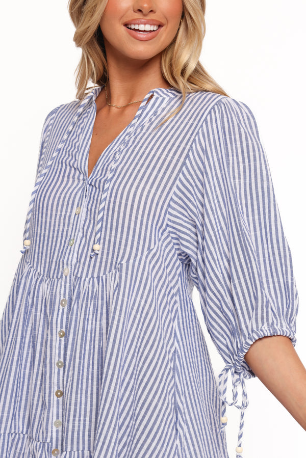 DRESSES Arden Mini Dress - Blue Stripe