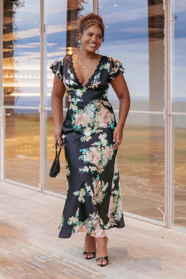 Lisbeth Midi Dress - Midnight Floral | Petal & Pup Lisbeth Midi Dress - Midnight Floral | Petal & Pup