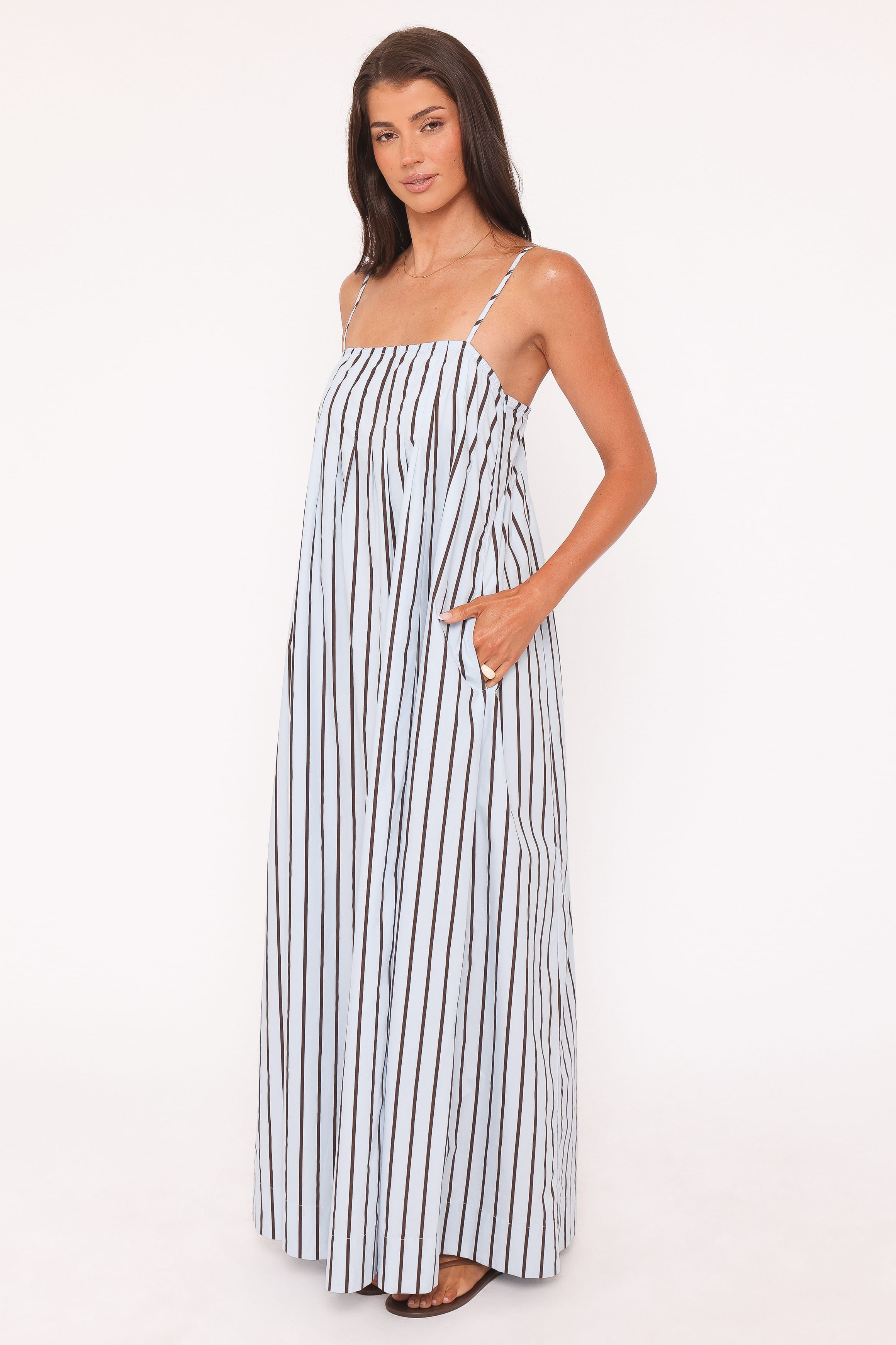 DRESSES Arletta Maxi Dress - Blue/Brown Stripe