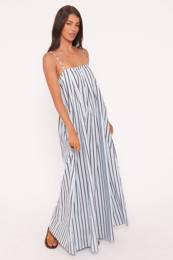 DRESSES Arletta Maxi Dress - Blue/Brown Stripe