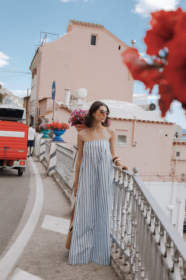 DRESSES Arletta Maxi Dress - Blue/Brown Stripe