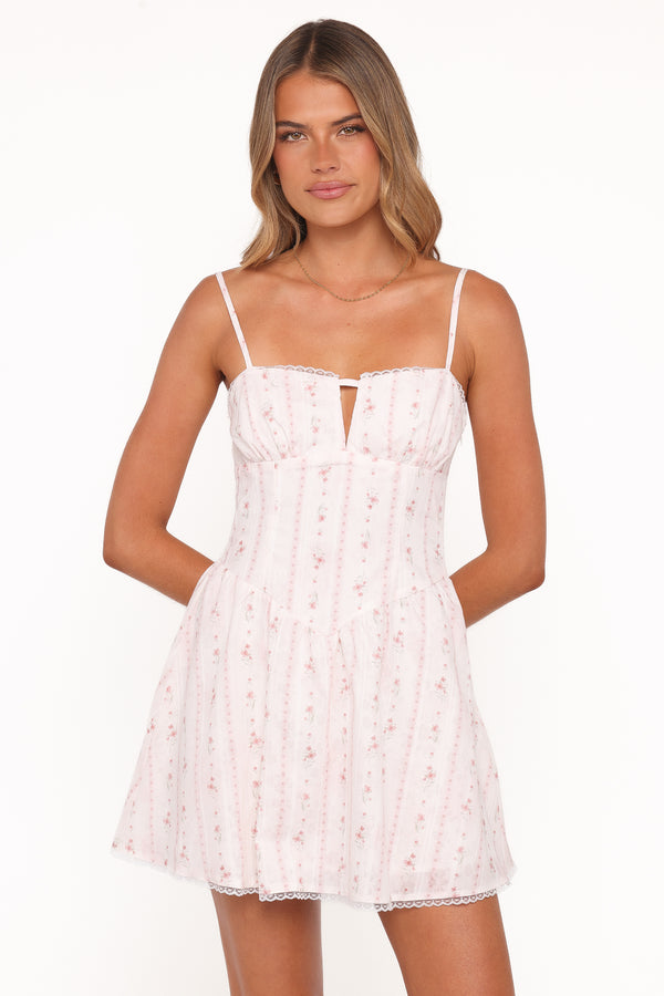 DRESSES Athena Mini Dress - White Floral