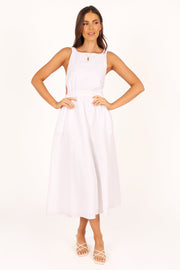 DRESSES Aubrey Cutout Midi Dress - White