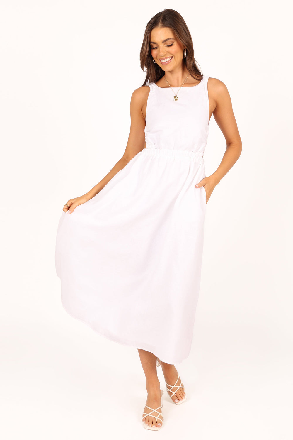 DRESSES Aubrey Cutout Midi Dress - White