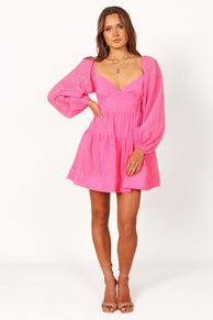 DRESSES Augusta Long Sleeve Mini Dress - Magenta