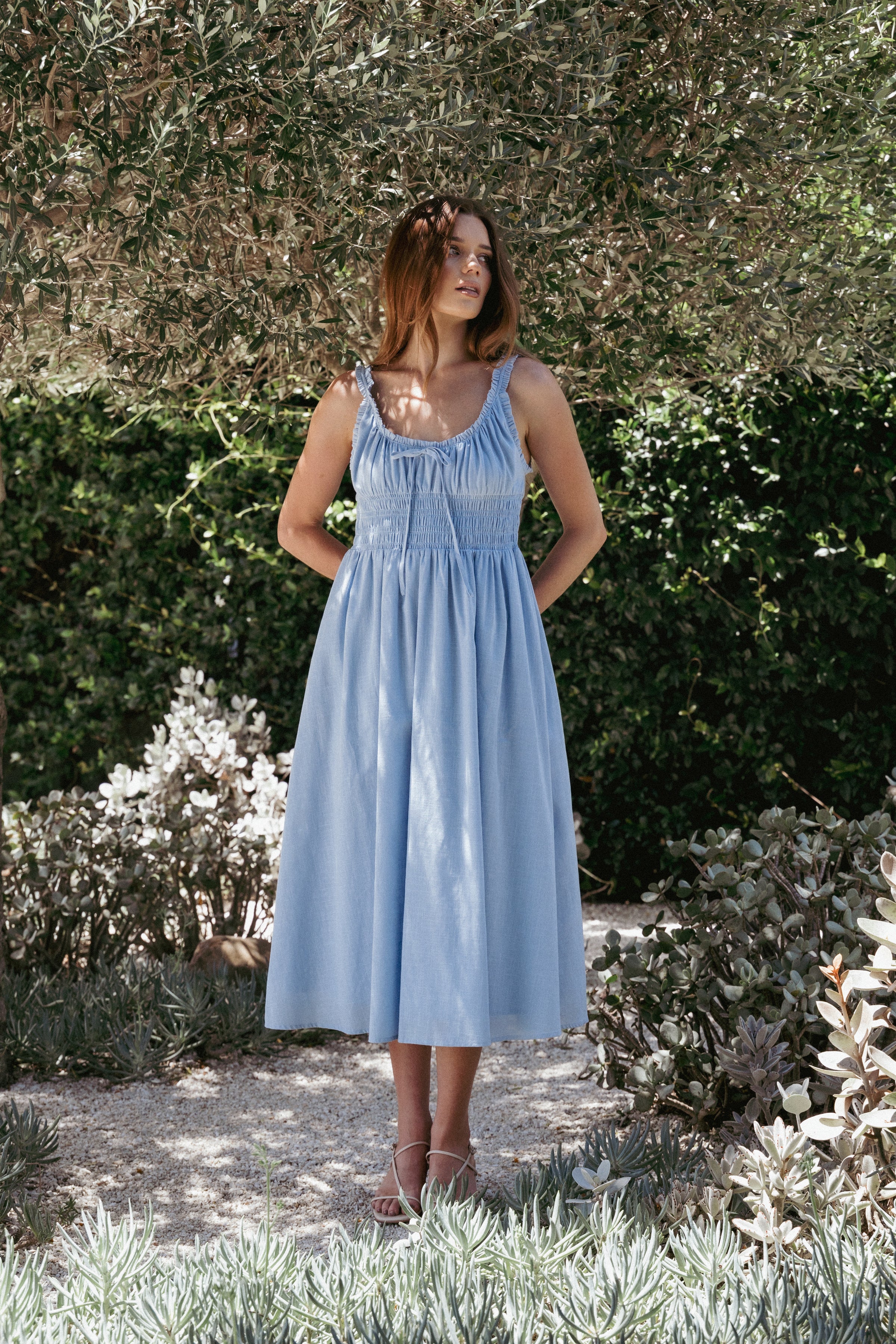 DRESSES Auguste Midi Dress - Pale Blue