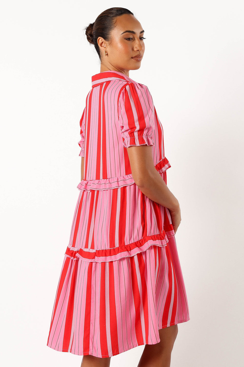 DRESSES @Aurora Mini Dress - Pink Stripe