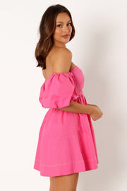 DRESSES @Aurora Off Shoulder Mini Dress - Pink