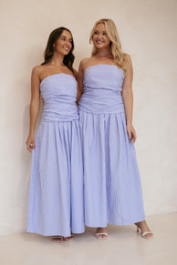 DRESSES Avalee Strapless Maxi Dress - Blue Stripe