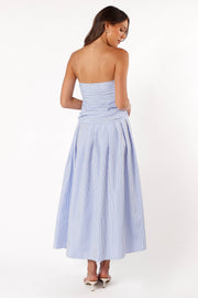 DRESSES @Avalee Strapless Maxi Dress - Blue Stripe (Hold for Transitional Essentials)