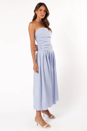 DRESSES @Avalee Strapless Maxi Dress - Blue Stripe (Hold for Transitional Essentials)
