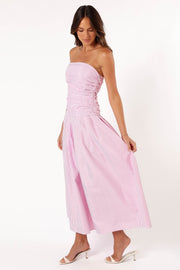 DRESSES @Avalee Strapless Maxi Dress - Pink Stripe (Hold for Transitional Essentials)