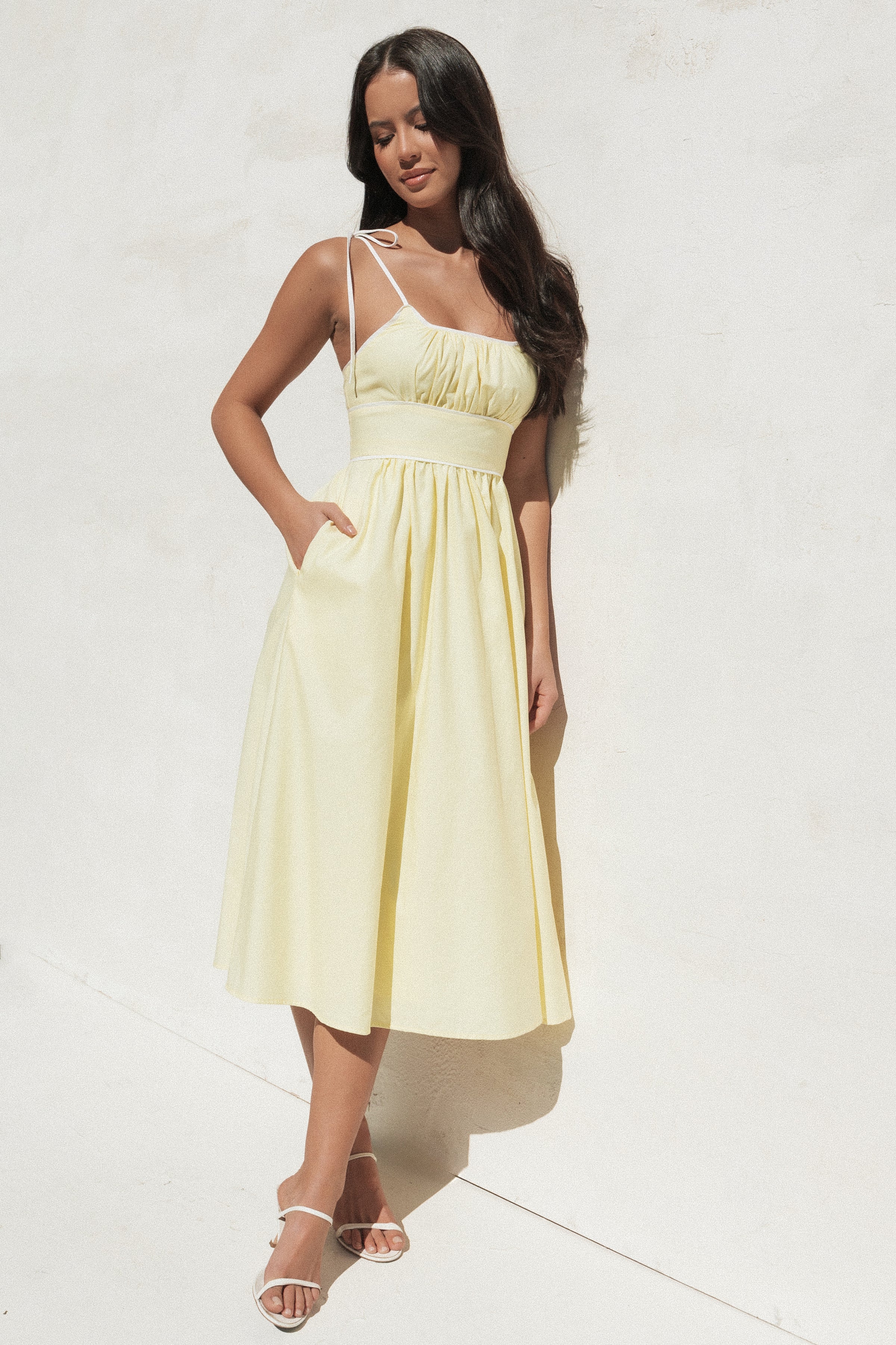 DRESSES Avi Sleeveless Midi Dress - Yellow