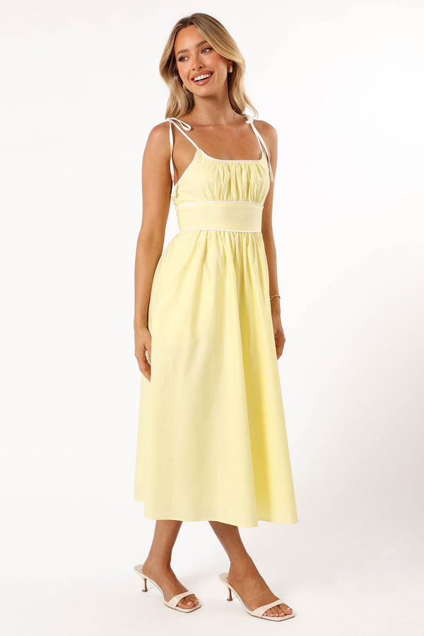 DRESSES @Avi Sleeveless Midi Dress - Yellow