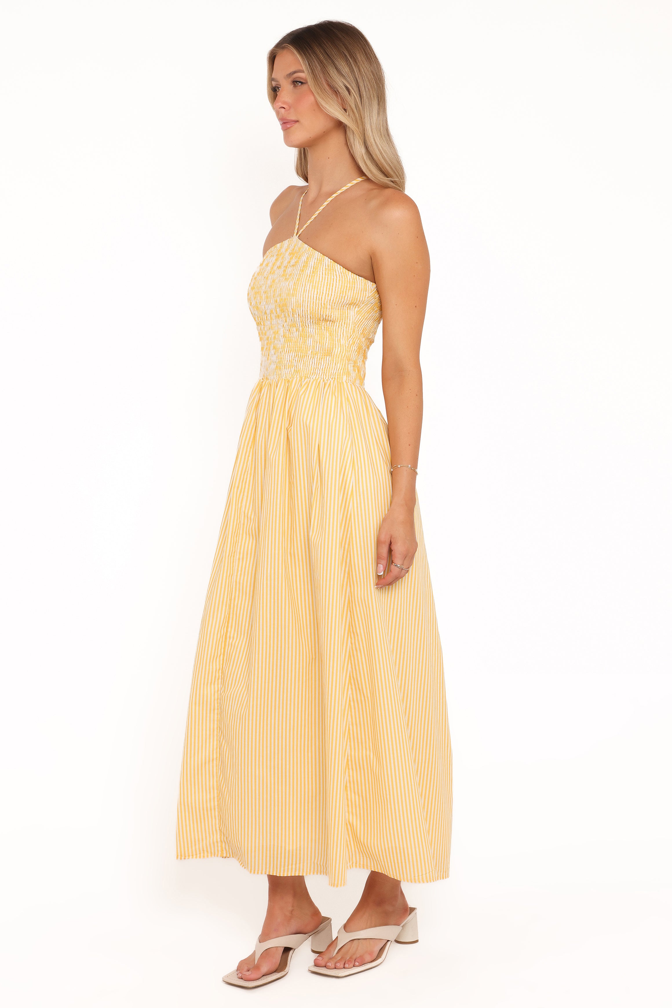 DRESSES Aviva Smocked Midi Dress - Mango Stripe